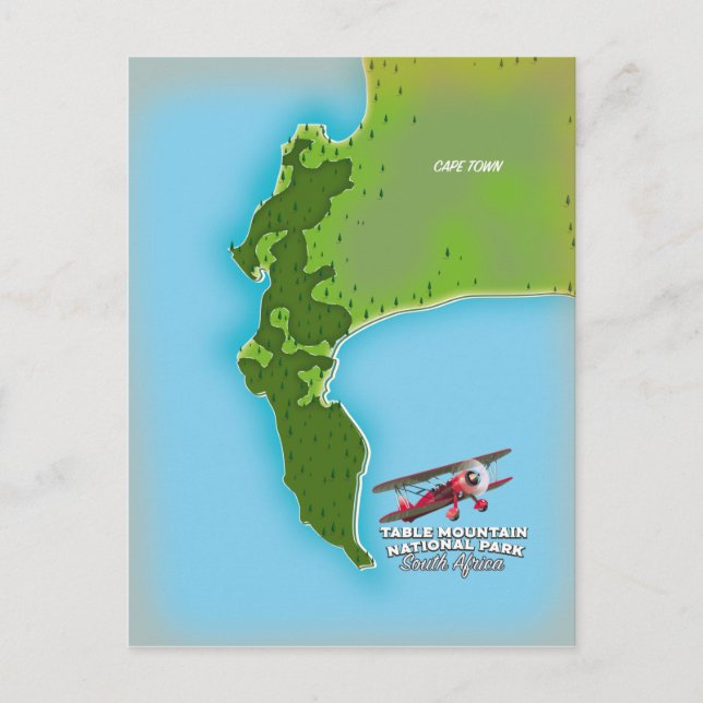 Bord bergsnationalparken södra Afrika karta Vykort (Framsida)