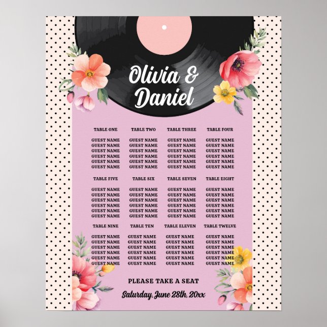 Bord Bröllop, 12-årsjubileum 1950-talet Poster (Framsidan)