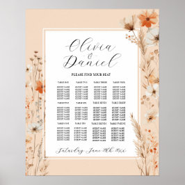 Bord Bröllop, 12 Blommigtar i Böhmen Boho Poster