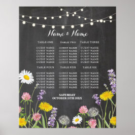 Bord Bröllop Blommigt Vild Flowers Poster Sittplat