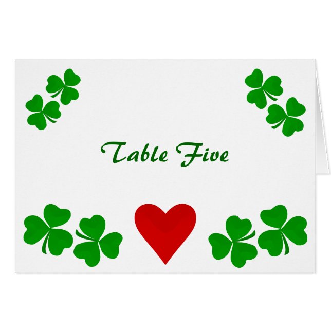Bord Card Irish Shamrock gräns Hälsningskort (Framsidan Horizontal)