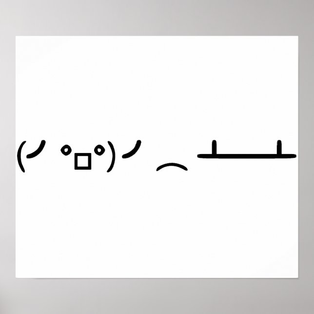 Bord Flip Flipping Ascii Emoticon Poster (Framsidan)