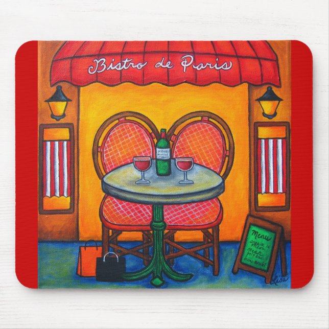 Bord för två i Paris Mouse Pad Musmatta (Framsidan)