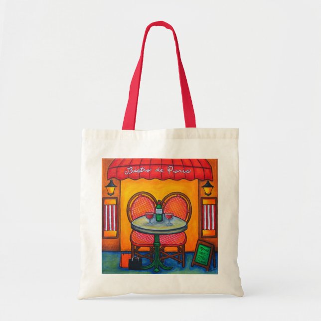 "Bord for Two in Paris" Tote Bag Tygkasse (Framsidan)