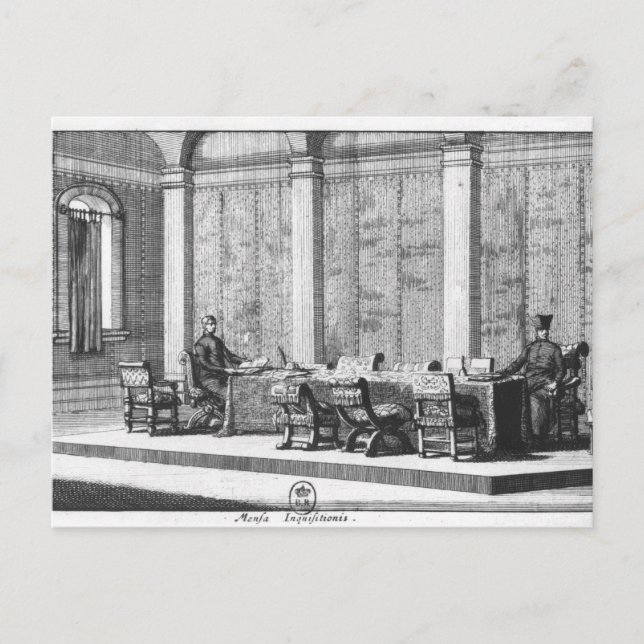 Bord i inkvisitionen vykort (Framsida)