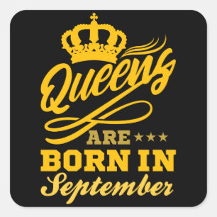 BORD I SEPTEMBER Birthday Queen Women Girls Fyrkantigt Klistermärke