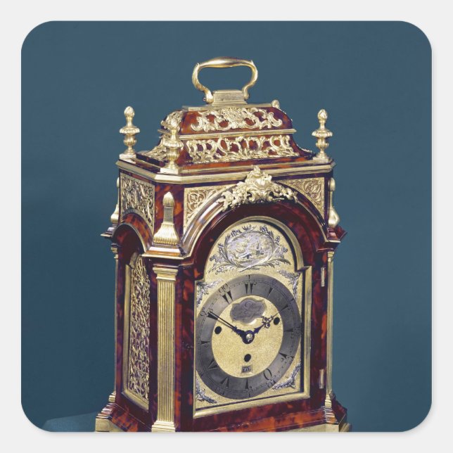 Bord-klocka, 1750 fyrkantigt klistermärke (Framsida)