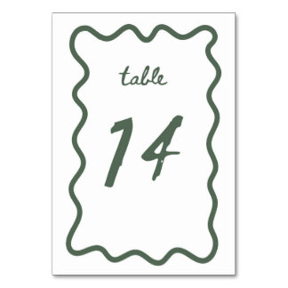 Bord-kort 14 bordsnummer