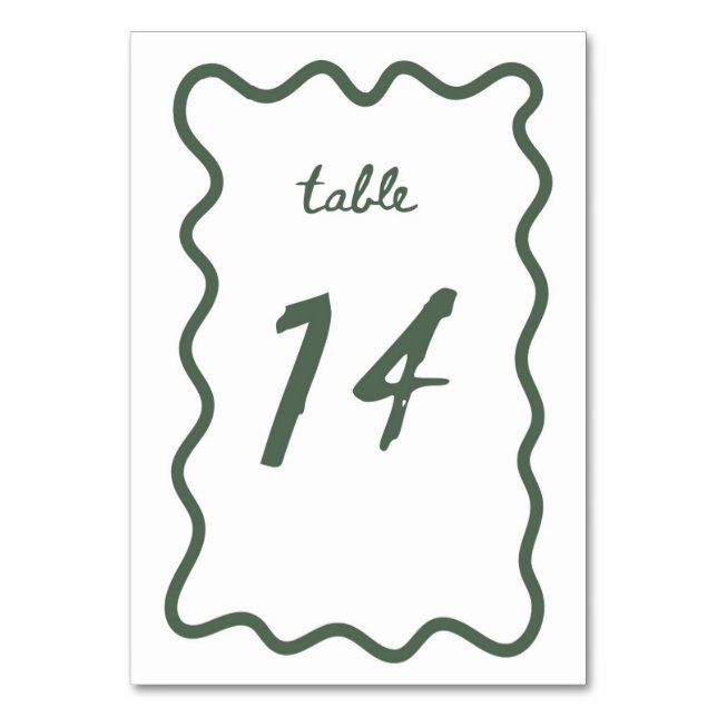 Bord-kort 14 bordsnummer (Framsidan)