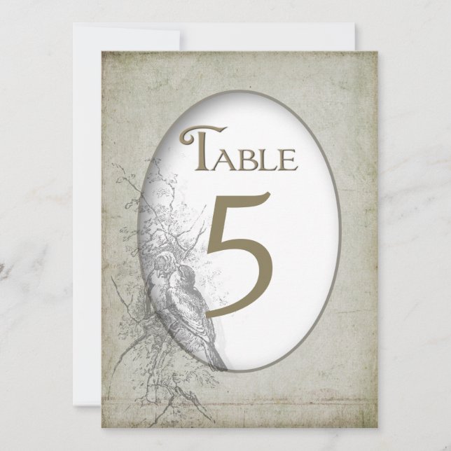 BORD # KORT 5.5 X 7.5 - INSAMLING AV FÅGLAR AV VIN (Framsida)