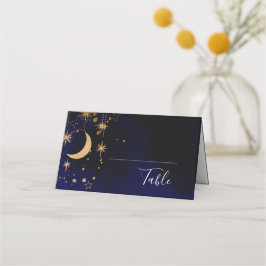 bord-kort för måne och stjärnor, uppfällt på plats placeringskort