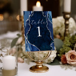 Bord-kort för marmor och Silver Bordsnummer<br><div class="desc">Det här fantastiska bord-kortet är märkt med agate och silver accents!</div>