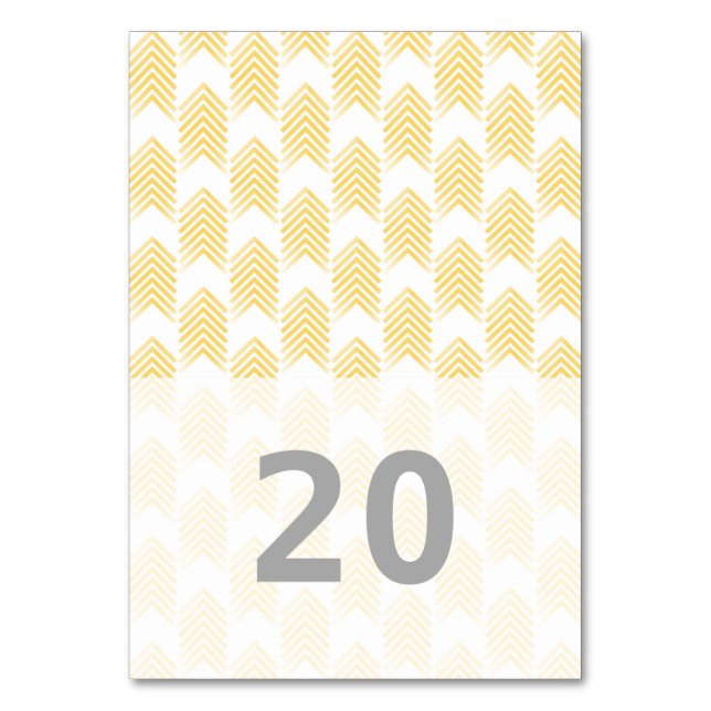 Bord-kort för stampilar i gult bordsnummer (Framsidan)