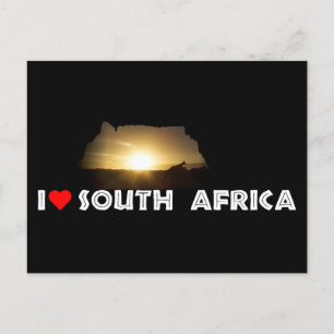 Bord Mountain Giraffe Sunset Vykort