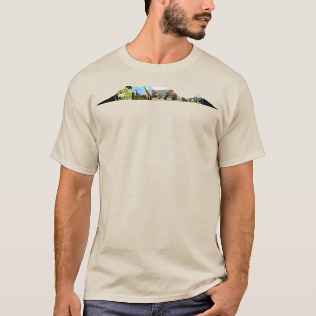 Bord Mountain Wildlife Collage T-Shirt (Framsida)