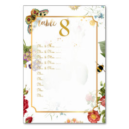 Bord nr/Vintage botaniskt/stift sittplatta Bordsnummer