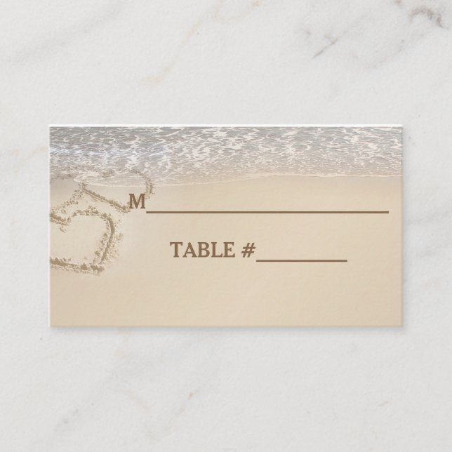 BORD PLACE CARDS - BEACH BLUE/SNÖRE BRÖLLOP PLACERINGSKORT (Framsida)
