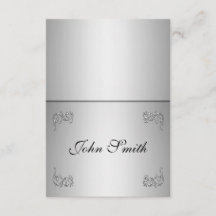 Bord-platskort med namn-elegant-silver-virvel