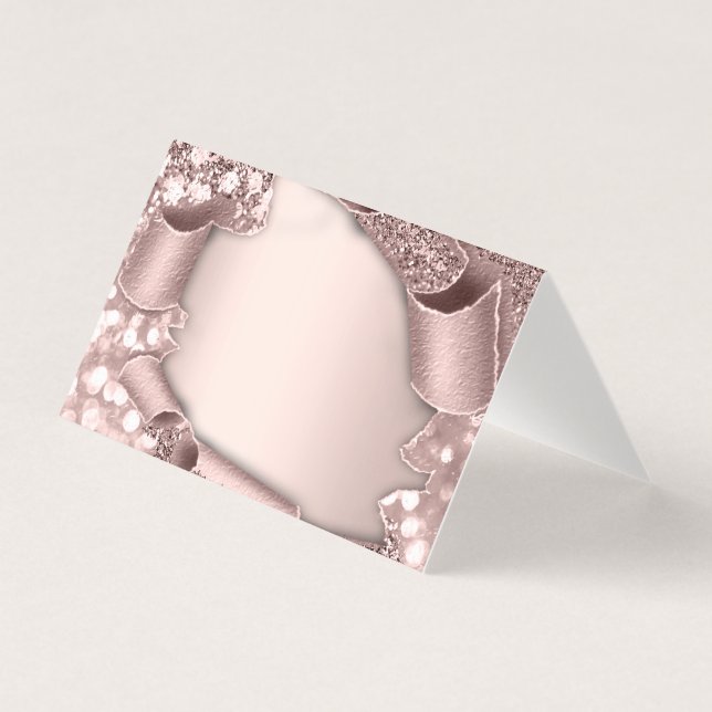 Bord Ro Glam Glitter 3D Bröllop Bord Namn bricka Kort (Framsida)