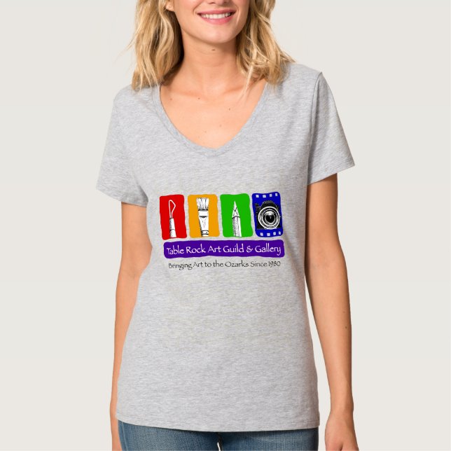 Bord Sten Art Guild Women's V-Nacke T-Shirt (Framsida)