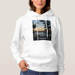 Bord Sten Silhouette Sunset Camping Life Hoodie T Shirt
