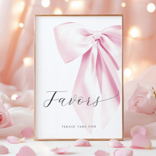 Bord-tecken för Möhippa i rosa Bow-favoriter Poster