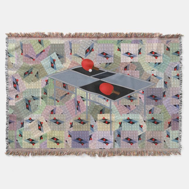 Bord Tennis Abstrakt Art Design Filt (Framsidan)