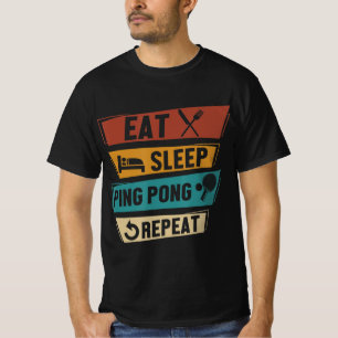 Bord Tennis Älskare Eat Ssov Ping Pong Repeat T Shirt