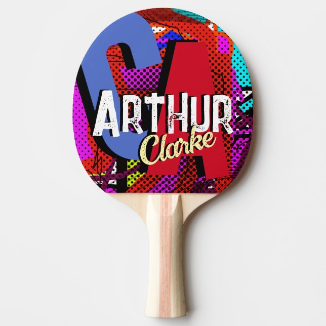 Bord Tennis Anpassningsbar Designad Namn Monogram Pingisracket (Framsidan)