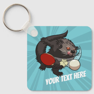 Bord Tennis Bearcat Ping Pong Binturong Tecknad Nyckelring