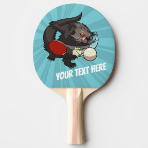 Bord Tennis Bearcat Ping Pong Binturong Tecknad Pingisracket