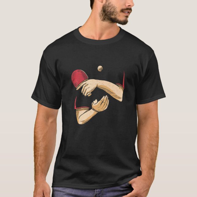  Bord Tennis Boll Ping Pong Player Bord 1 T Shirt (Framsida)