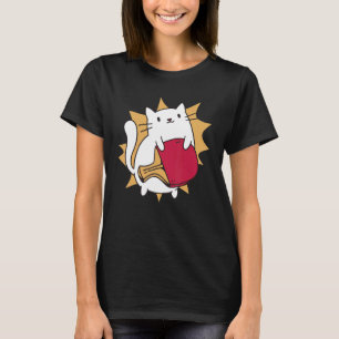 Bord tennis Cat Ping Pong-spelare T Shirt