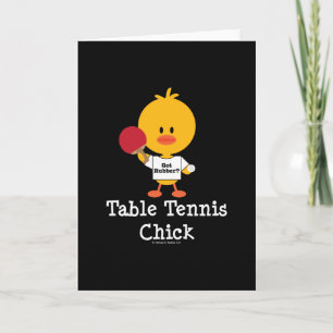Bord Tennis Chick Greeting Card Kort