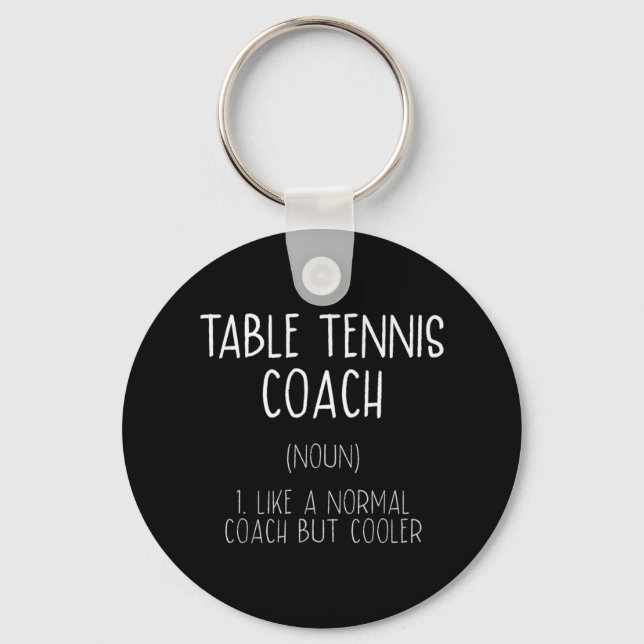 Bord Tennis Coach Definition Roligt Ping Pong Humo Nyckelring (Framsida)