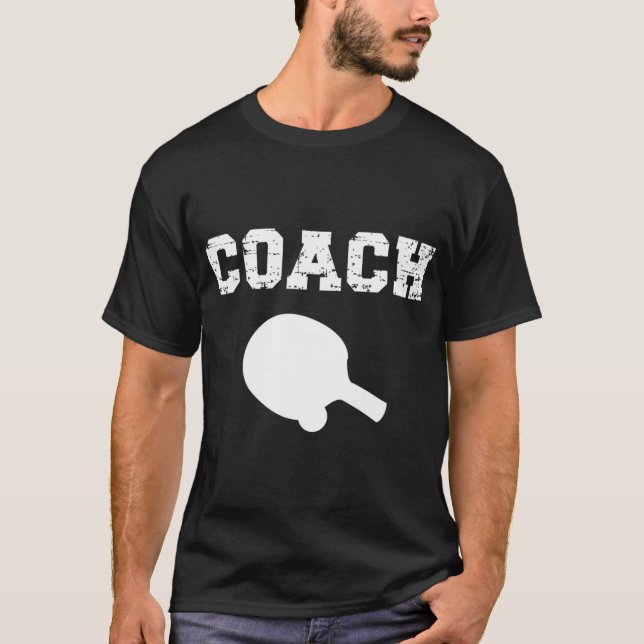 Bord tennis Coach Design. Bord tennis Instructor T Shirt (Framsida)