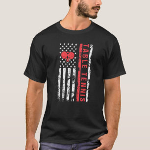 Bord Tennis Coola American Flagga Paddle T Shirt