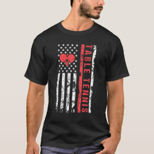 Bord Tennis Coola American Flagga Paddle T Shirt