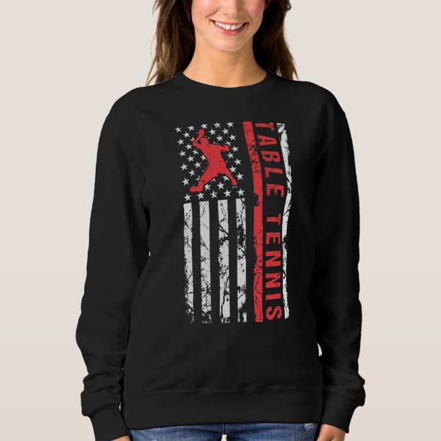 Bord Tennis Coola American Flagga Player T Shirt (Framsida)