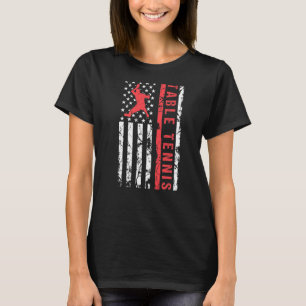 Bord Tennis Coola American Flagga Player T Shirt