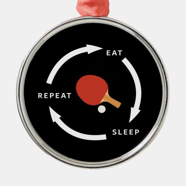 Bord Tennis Eat SOPT Repeat Sportfantast Say Julgransprydnad Metall (Framsidan)