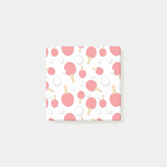 Bord Tennis Fladdermöss och Bollar Patterned Novel Post-it Block (Framsida)