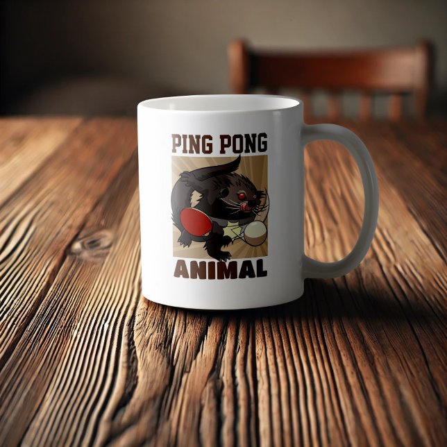 Bord Tennis Funny Ping Pong Binturong Bearcat Kaffemugg (Skapare uppladdad)
