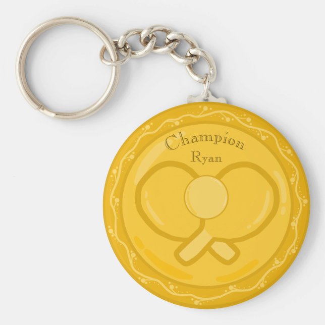 Bord Tennis Golden Award Medal Nyckelring (Framsidan)