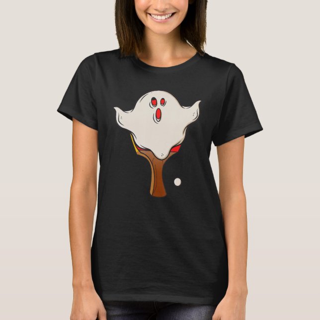 Bord Tennis Halloween Ghost Halloween Disguise Ha T Shirt (Framsida)