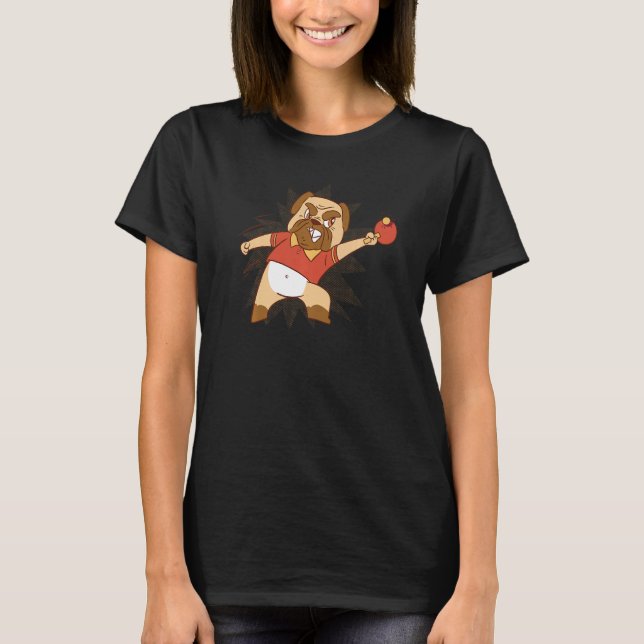 Bord Tennis Hund Pong Design Pingpong Outfit Hund  T Shirt (Framsida)