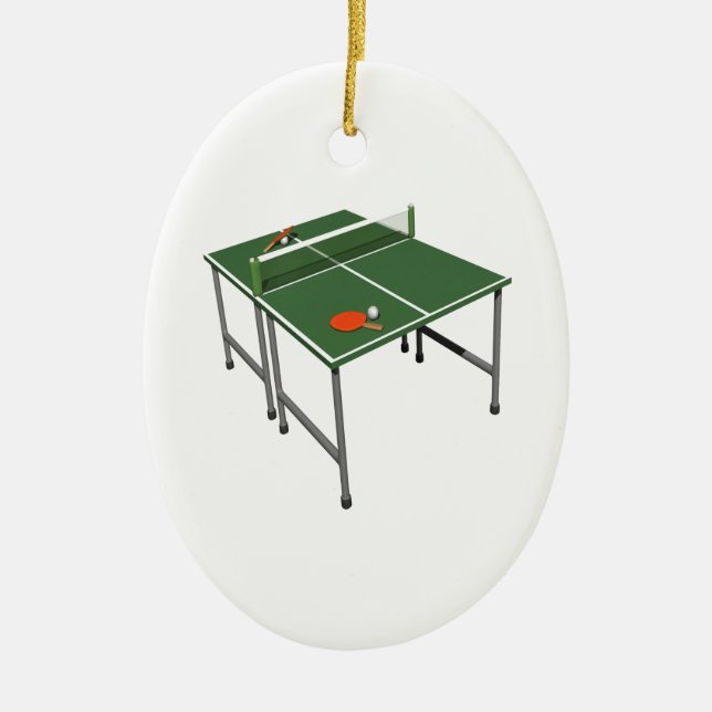 Bord tennis julgransprydnad keramik (Framsidan)