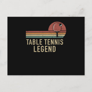 Bord Tennis Legend Vintage Ping Pong Player Vykort
