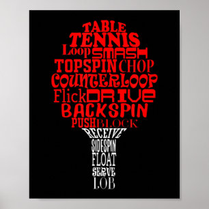 Bord tennis ord moln poster