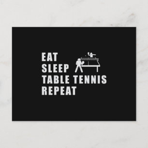 Bord Tennis Paddle Ping Pong Repeat Funny Gift Vykort